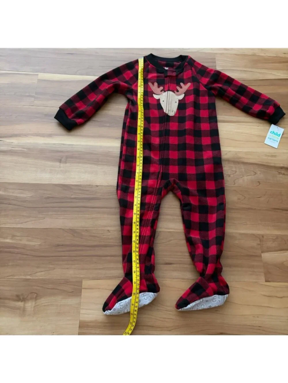 Just One You By Carter's 2T Reindeer Red Plaid Microfleece Pajamas NWT